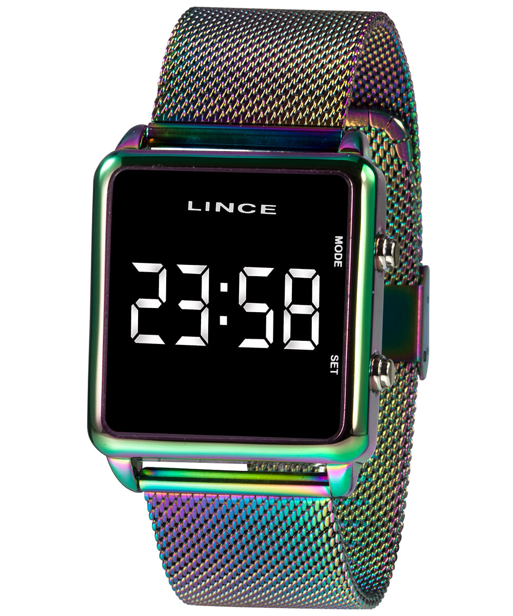 relógio unissex lince mdt4619lbxqx digital azul
