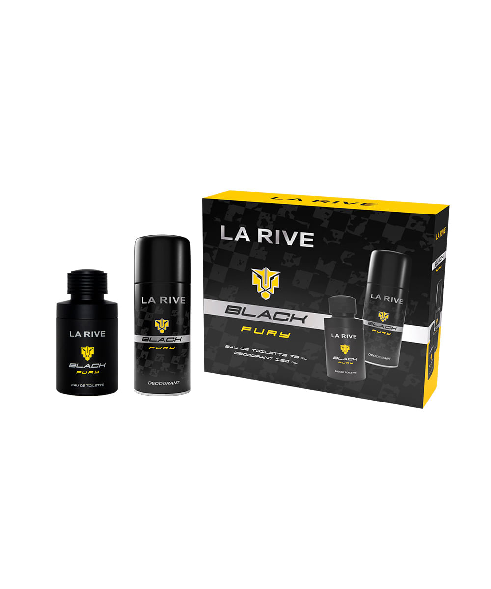 kit feminino la rive black fury edt 75ml e desodorante 150ml