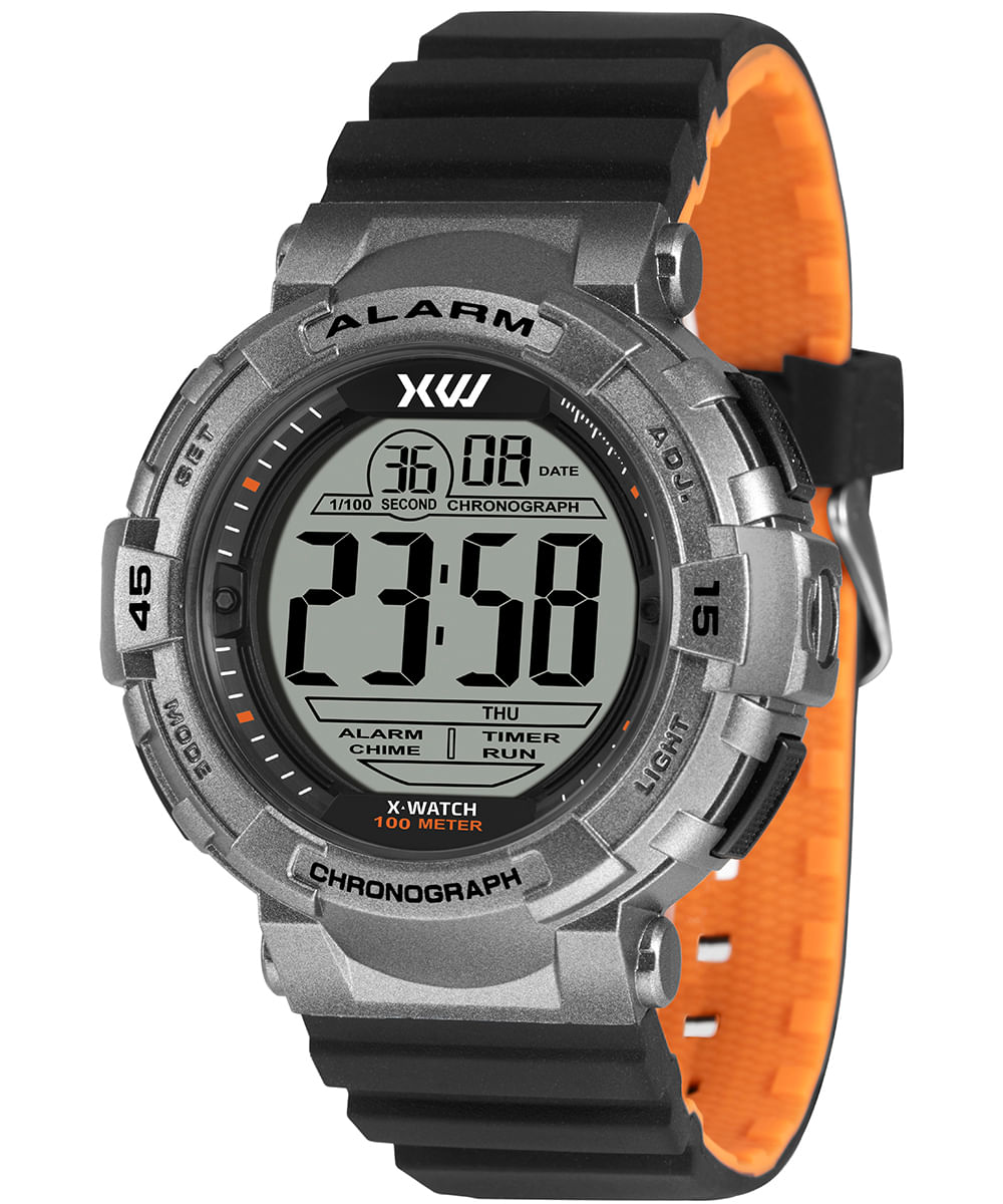 relógio masculino x watch xmppd767bxpo digital preto