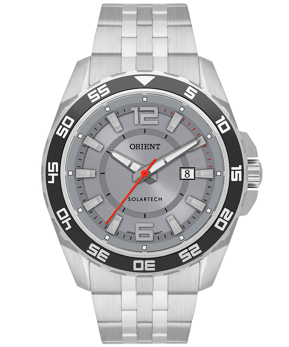 relógio masculino orient mbss1490s2sx analógico calendário prateado
