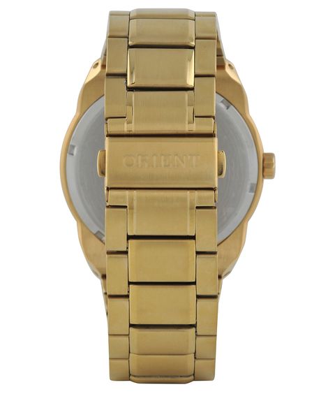 relógio masculino orient mgss1262p2kx analógico calendário dourado