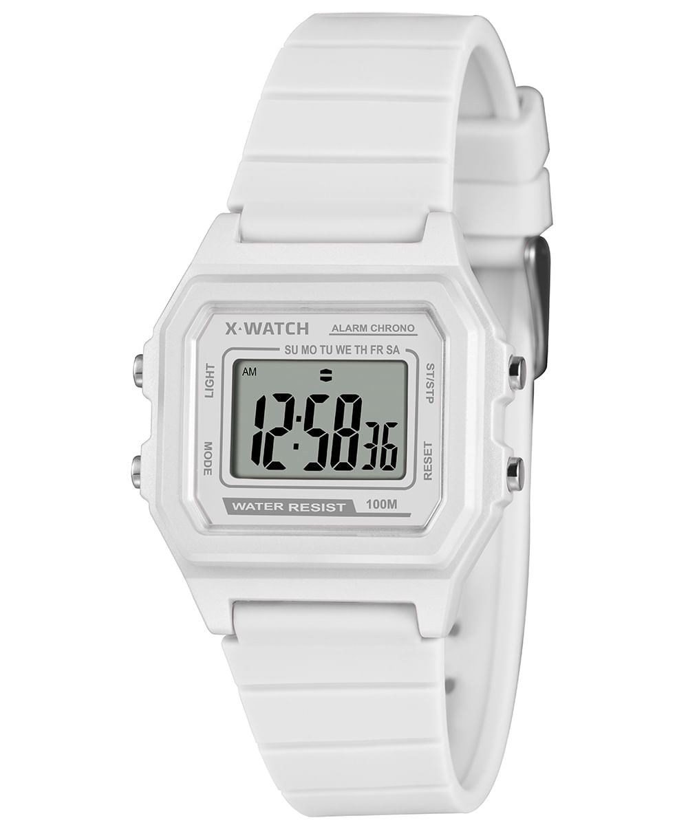 relógio feminino x watch xlppd061bxbx digital branco