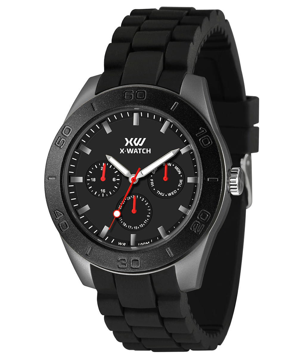 relógio masculino x watch xmppm022p1px multifunção preto