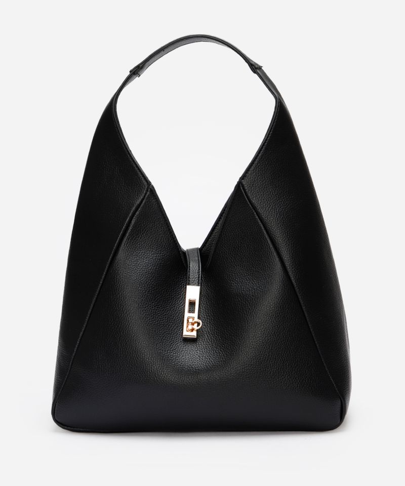 bolsa shoulder com fecho de metal mindset preta