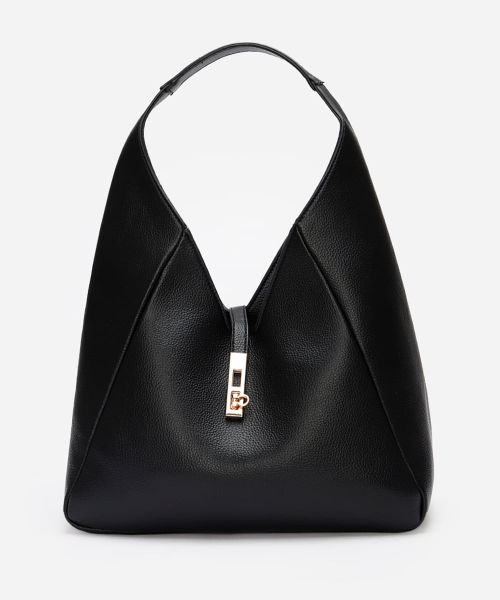 bolsa shoulder com fecho de metal mindset preta