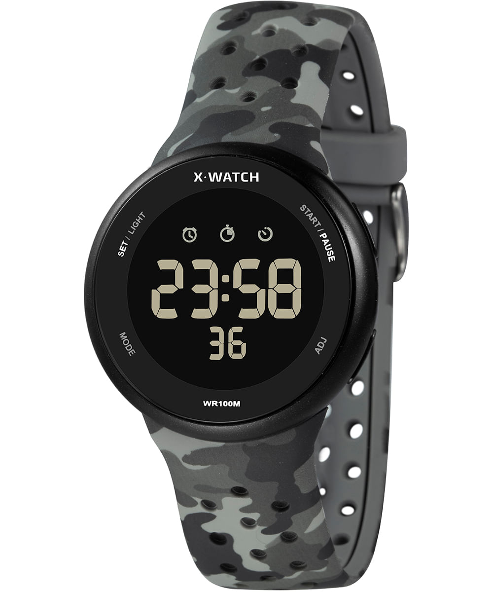 relógio masculino x watch xmppd584wpxgp digital preto