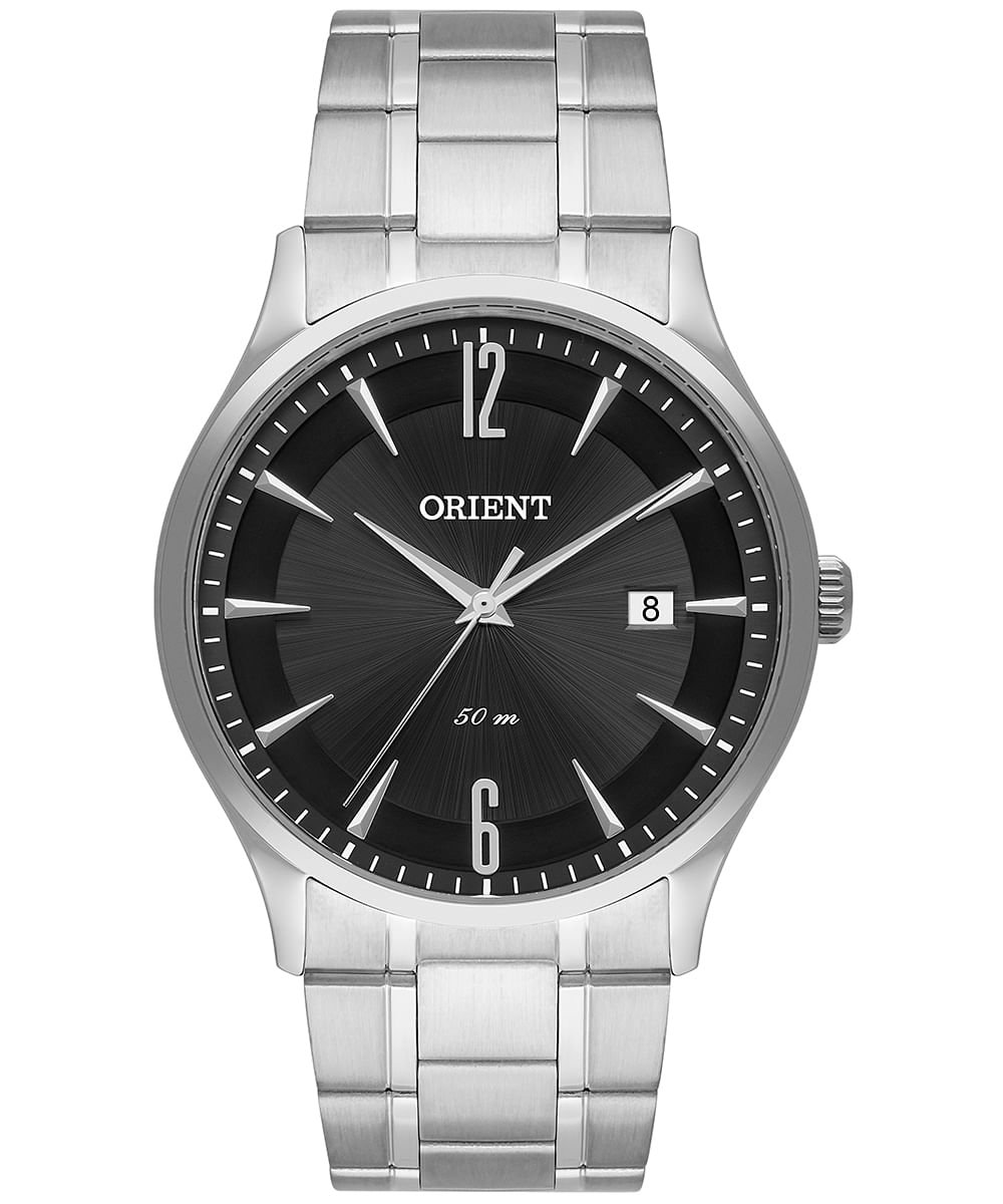 relógio masculino orient mbss1440p2sx analógico calendário prateado