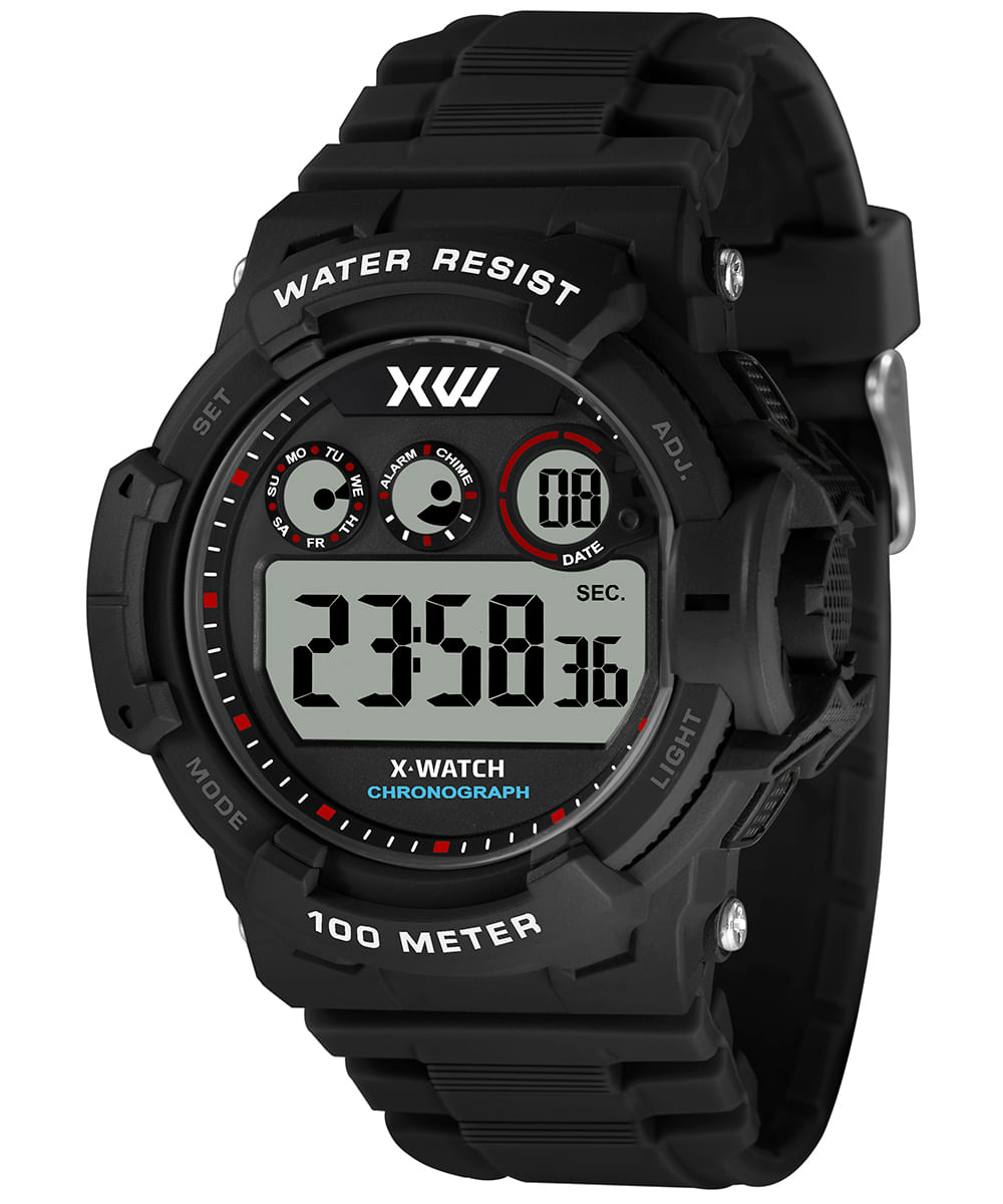 relógio masculino x watch xmppd680pxpx digital preto