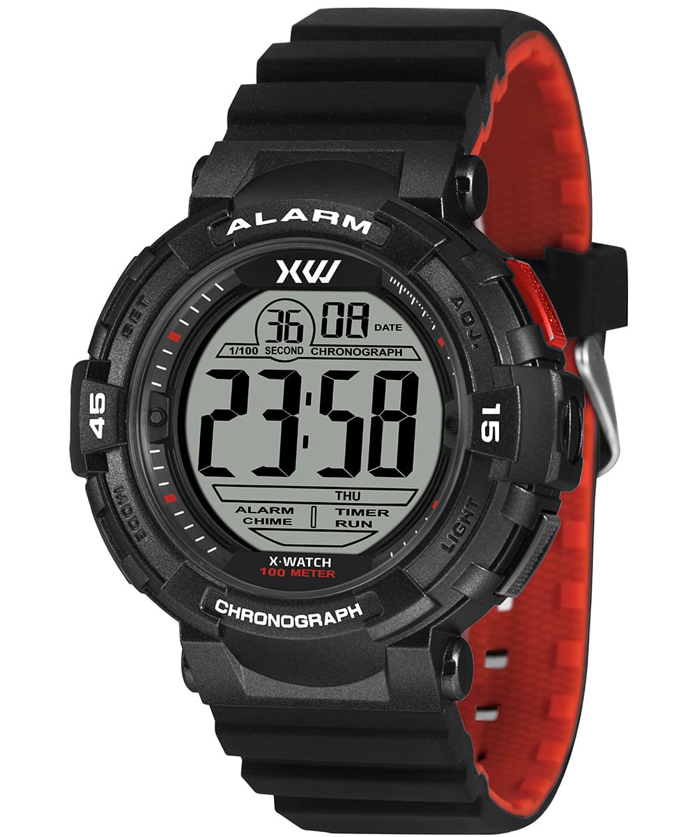 relógio masculino x watch xmppd762bxpv digital preto