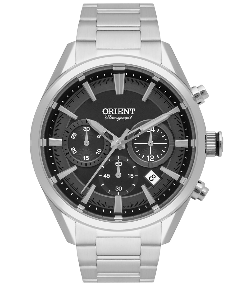 relógio masculino orient mbssc242pgsx cronógrafo prateado