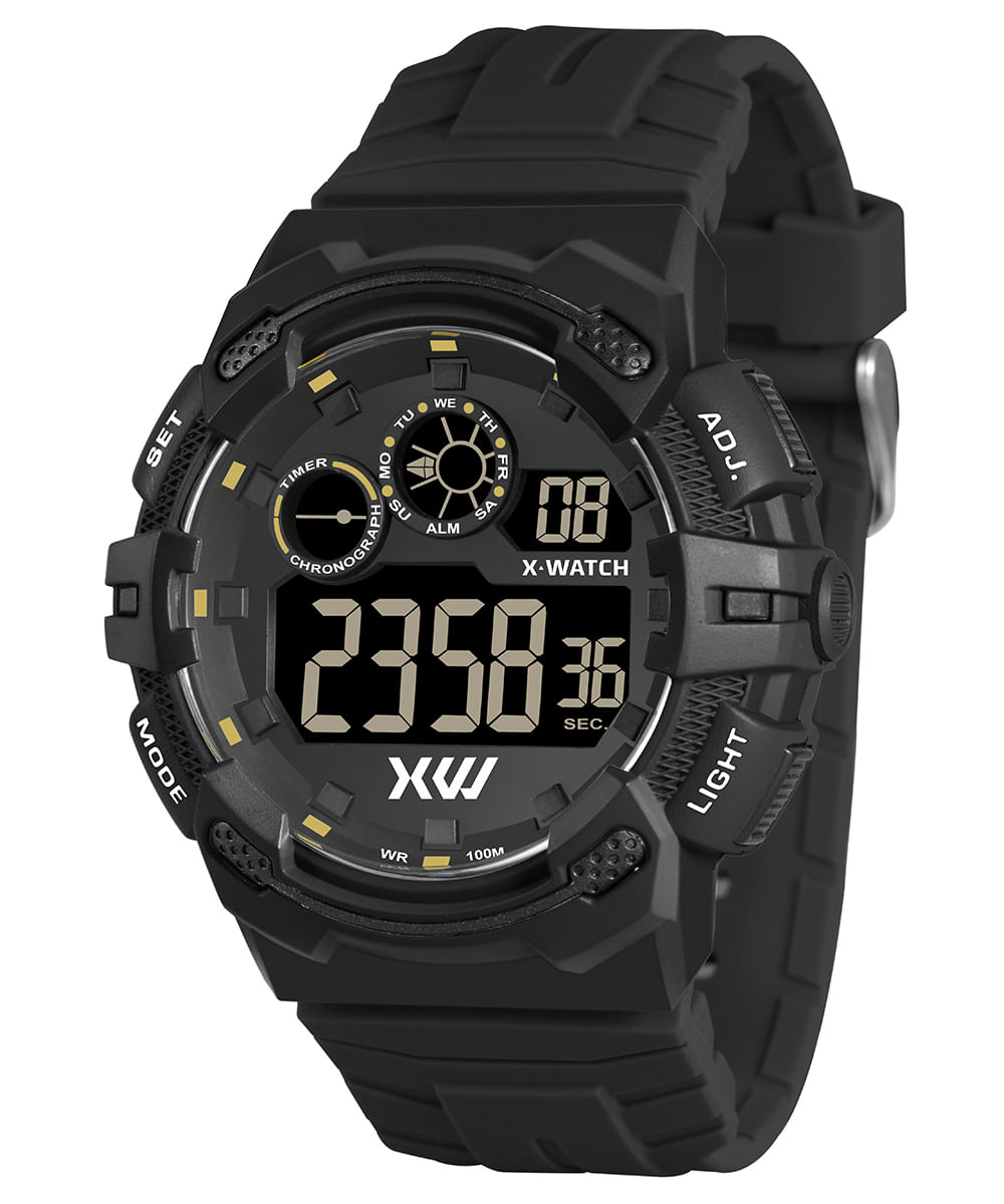 relógio masculino x watch xmppd739pxpx digital preto