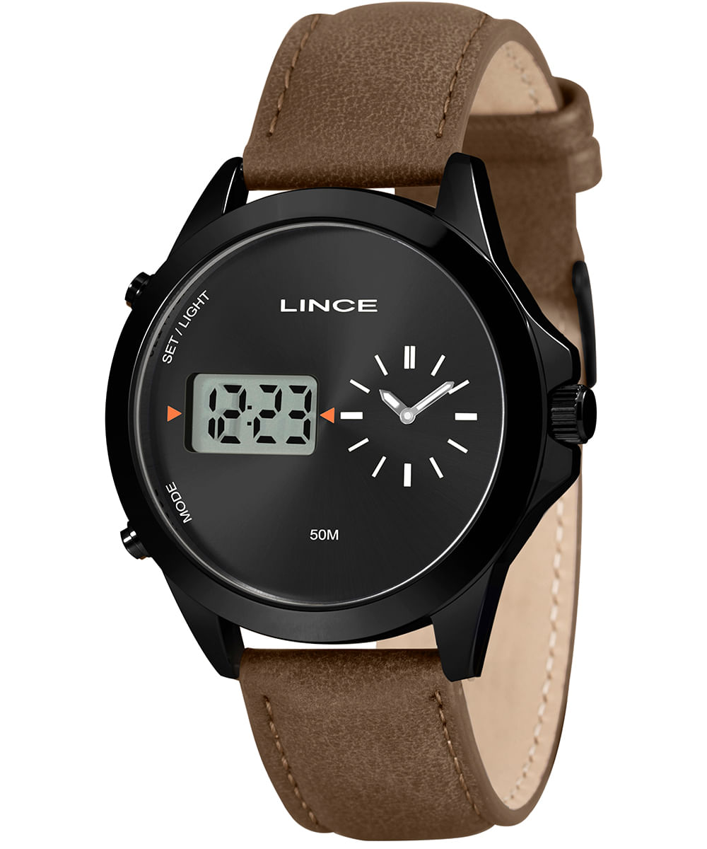 relógio masculino lince mrc4821l46p1nx analógico digital preto