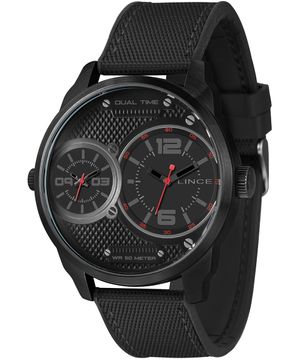 relógio masculino lince mrnh214l50pvpx dual time preto
