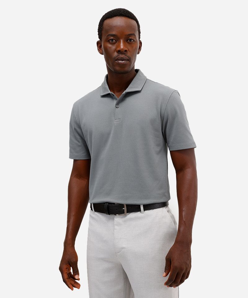 polo slim masculina manga curta verde