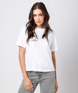 camiseta feminina de algodão pima mindset branca