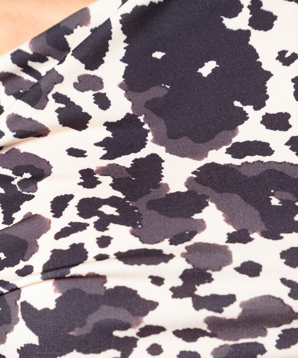 blusa feminina cow print franzida mindset colorida