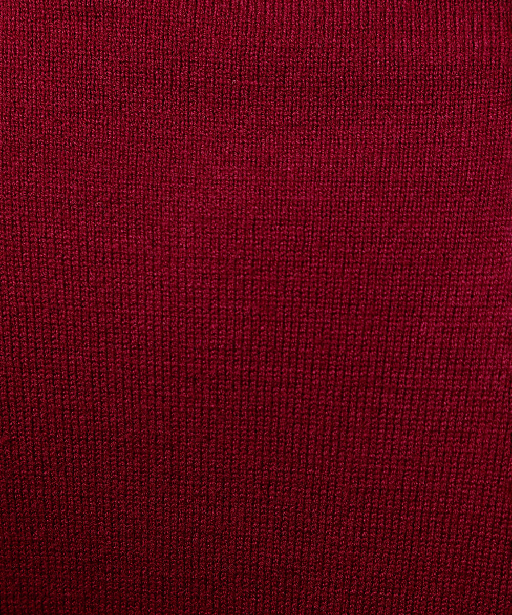 polo feminina de tricot gola v manga longa mindset vinho