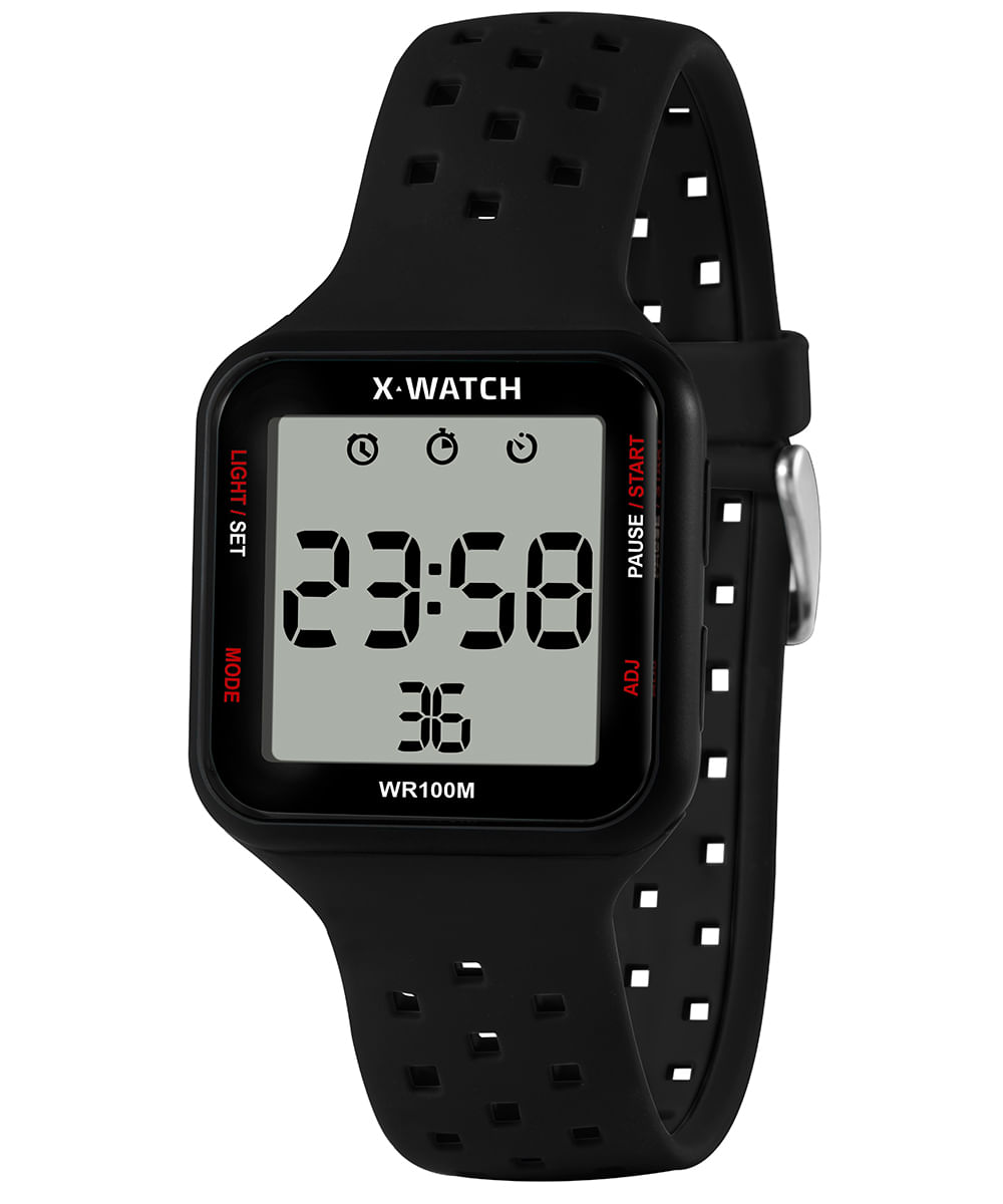 relógio masculino x watch xgppd090wbxpx digital preto