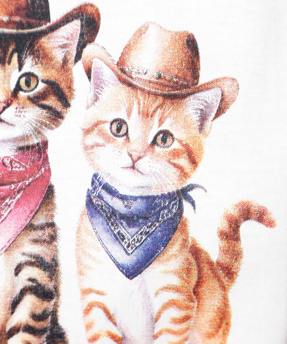 camiseta feminina de algodão gatinhos western mindset off white
