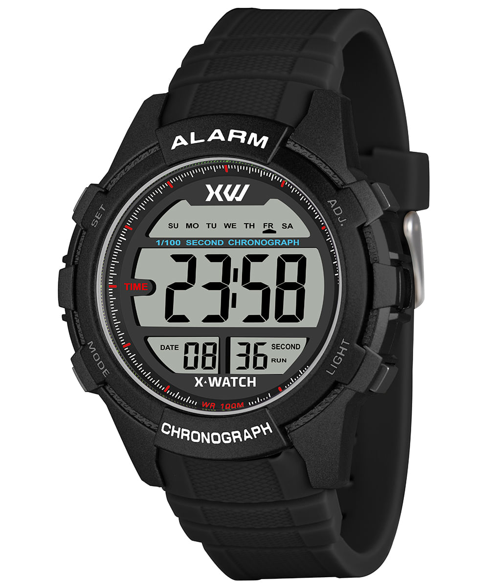 relógio masculino x watch xmppd705bxpx digital preto
