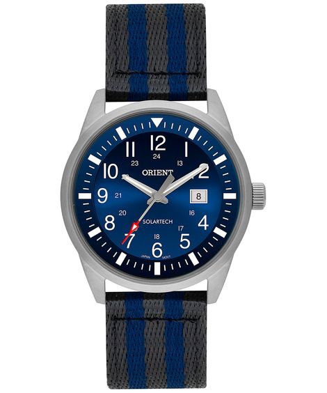 kit relógio masculino orient mbss1452d2sx analógico calendário prateado