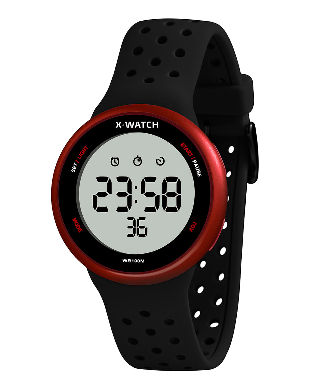relógio masculino x watch xmppd484wbxpx digital preto