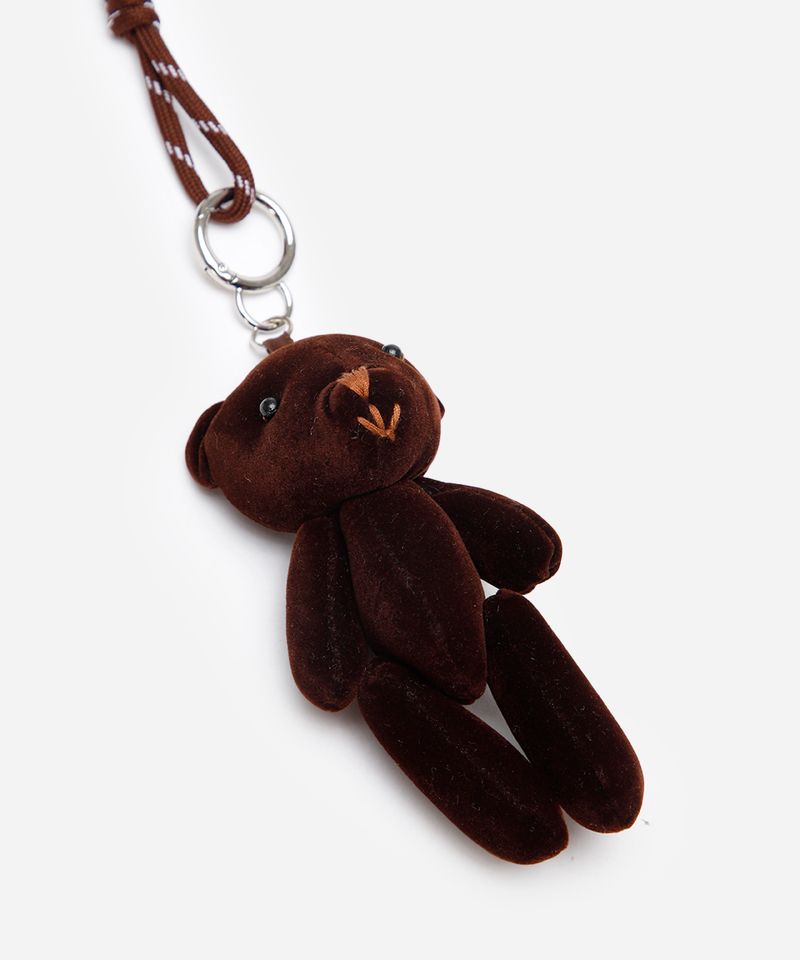 chaveiro bag charm pelúcia de ursinho marrom