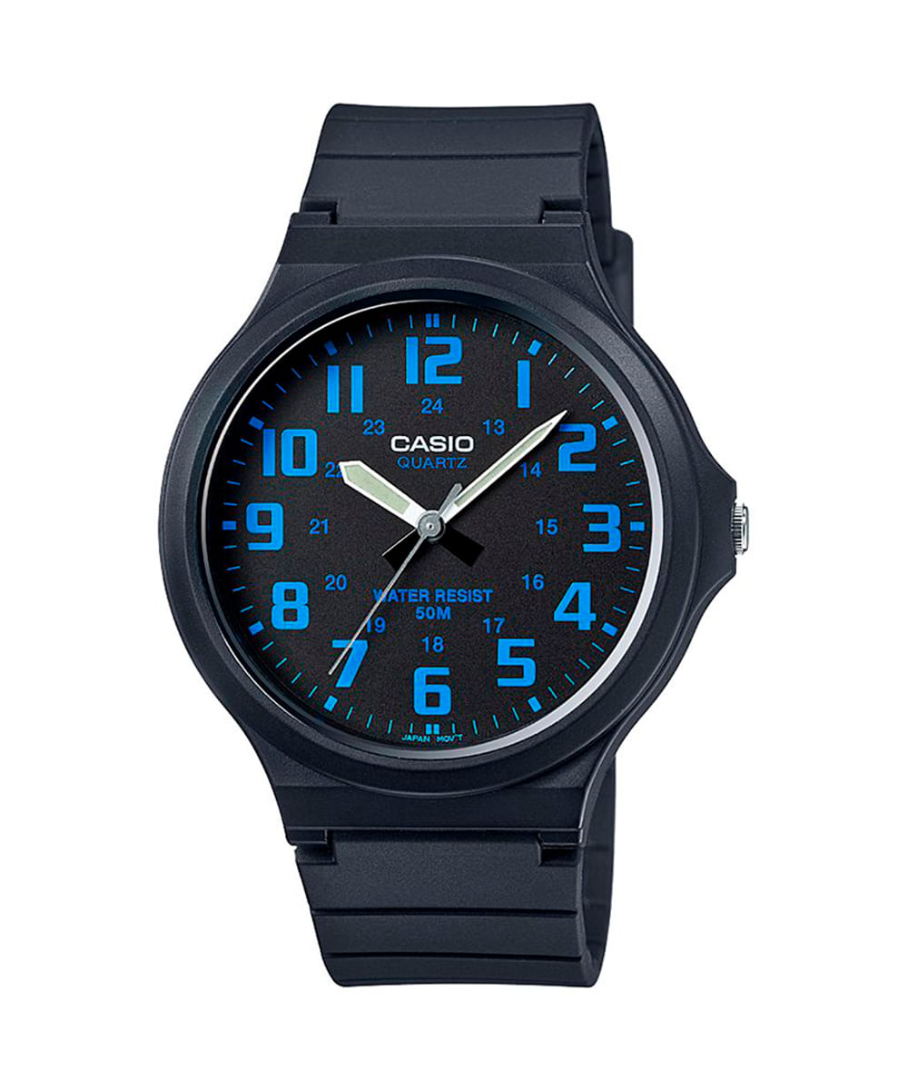 relógio unissex casio mw 240 2bvdf analógico preto