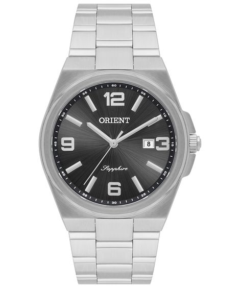 relógio masculino orient mbss1458p2sx analógico calendário prateado
