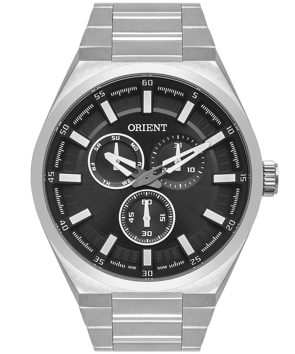 relógio masculino orient mbssm089g1sx multifunção prateado