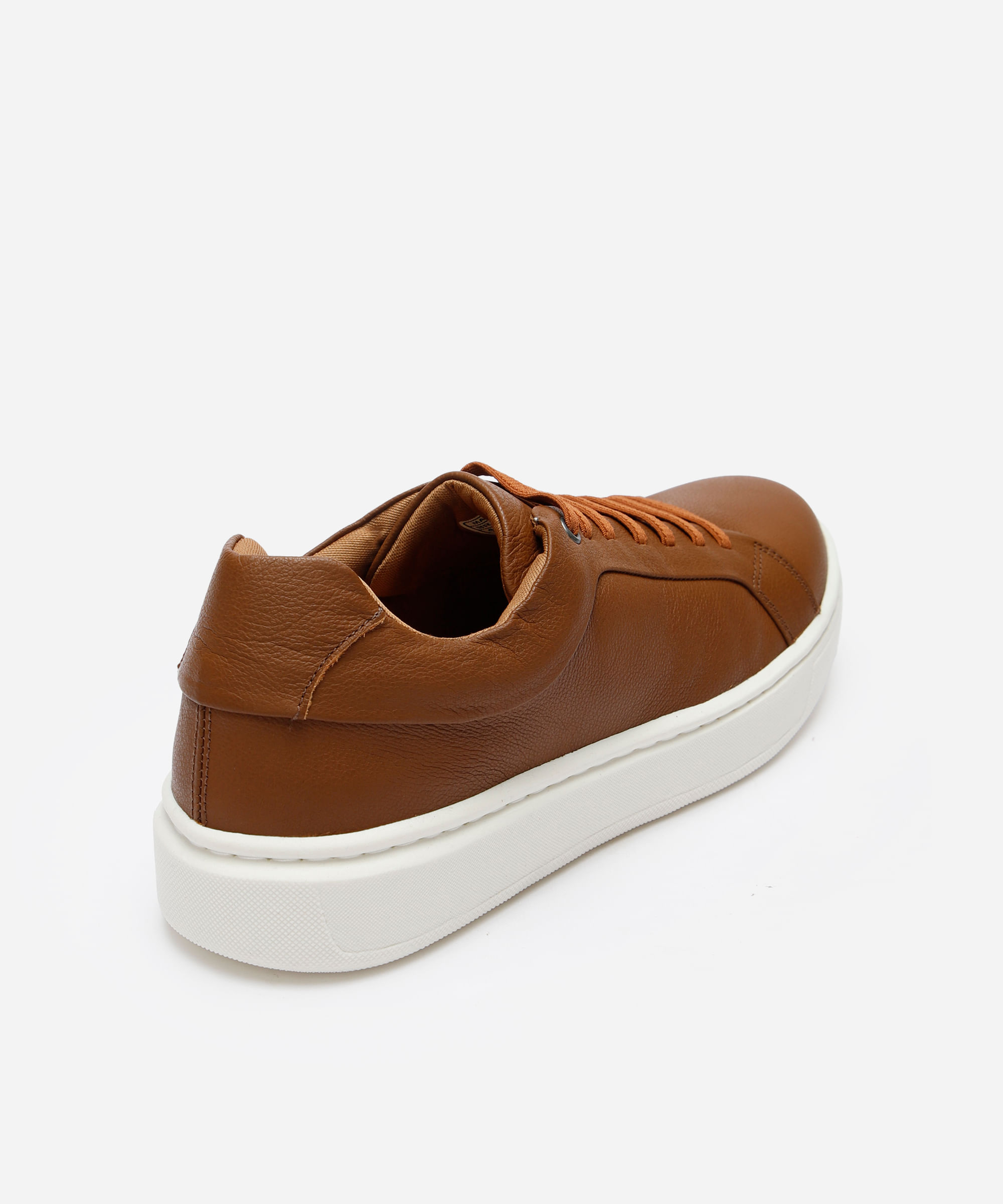 tênis casual de couro com recortes oneself marrom