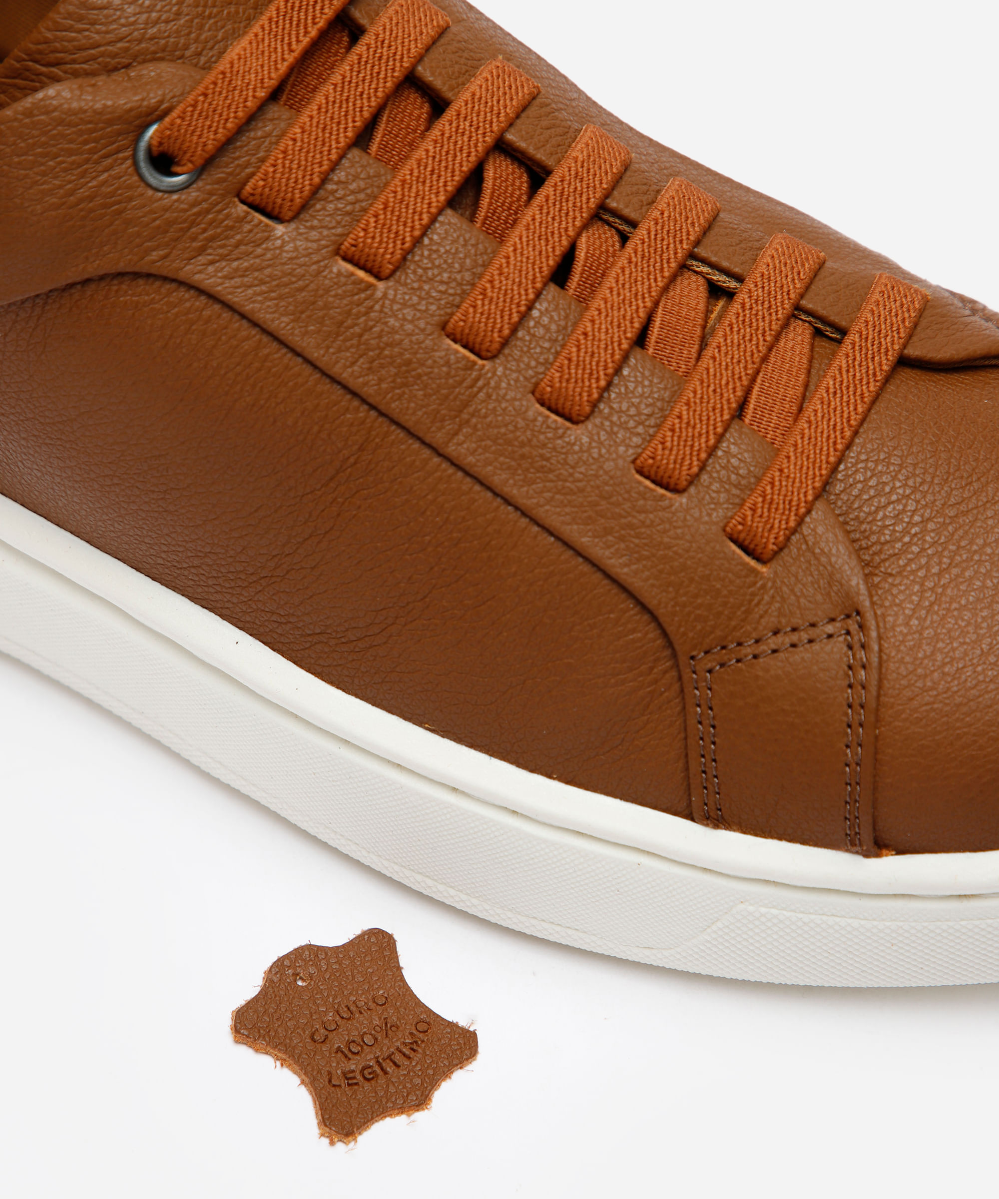 tênis casual de couro com recortes oneself marrom