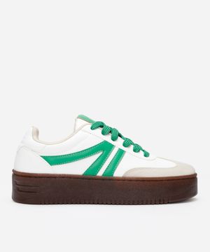 tênis flatform com recortes bicolor ace oneself off white
