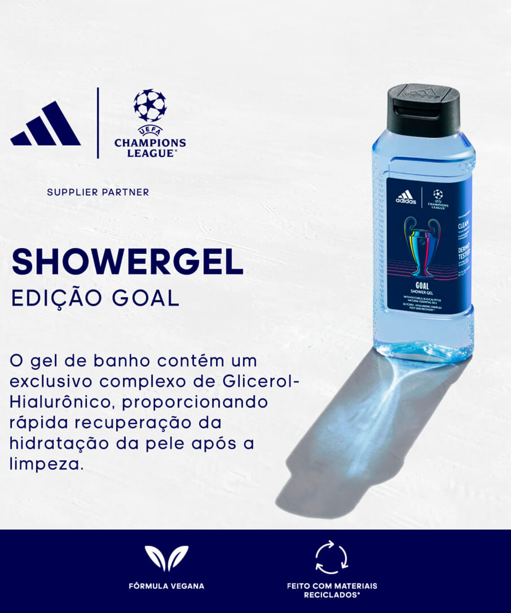 kit perfume adidas uefa goal eau de toilette 100ml e shower gel 250ml