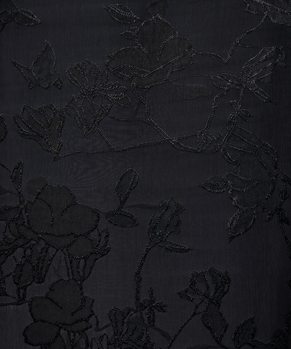 vestido longo feminino de jacquard floral mindset preto