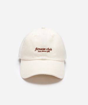 boné feminino aba curva algodão bordado lettering off white