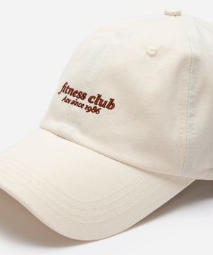 boné feminino aba curva algodão bordado lettering off white