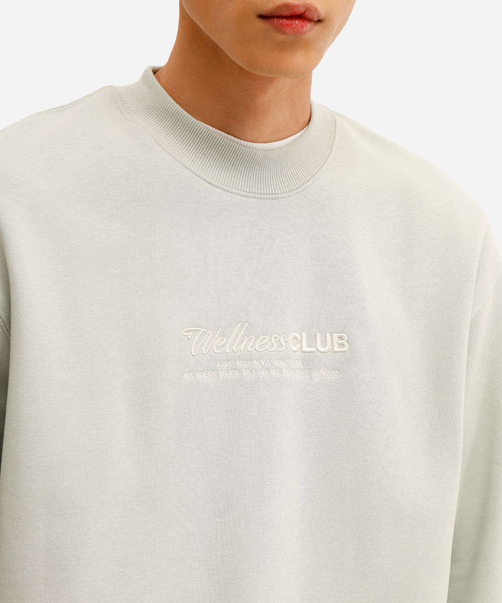blusão masculino de moletom felpado wellness club verde