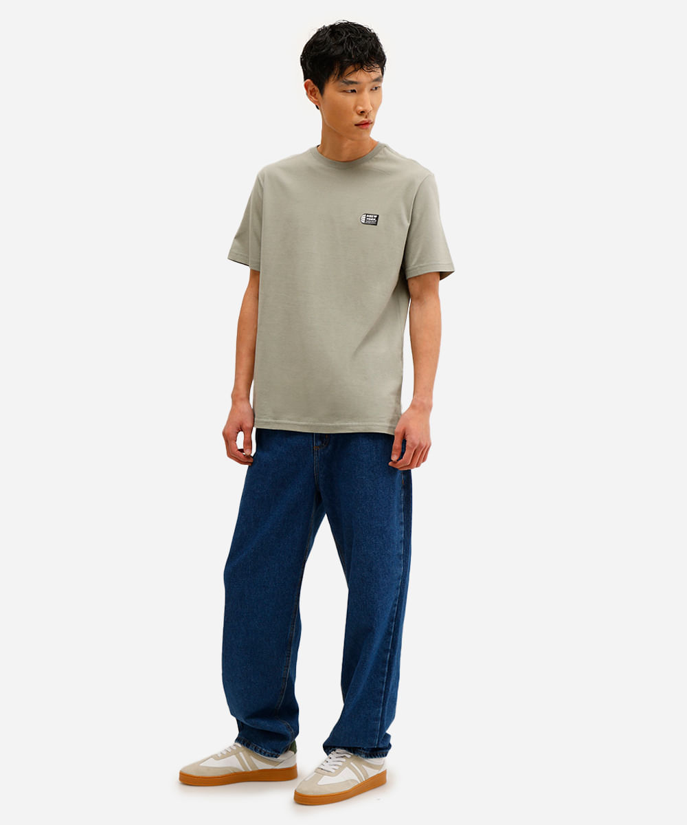 camiseta masculina de algodão new york verde
