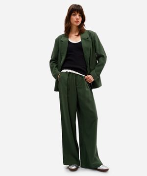 calça de alfaiataria feminina em viscose rita lazzarotti verde