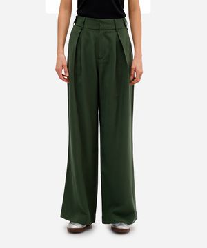 calça de alfaiataria feminina em viscose rita lazzarotti verde