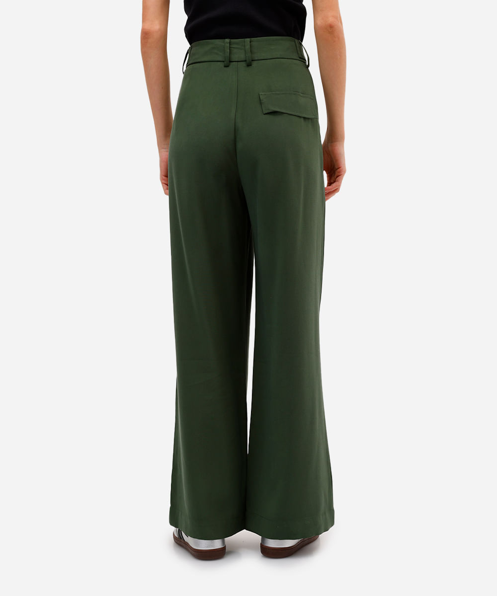 calça de alfaiataria feminina em viscose rita lazzarotti verde