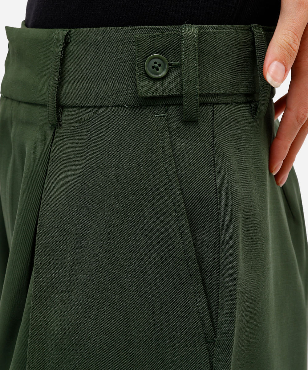 calça de alfaiataria feminina em viscose rita lazzarotti verde