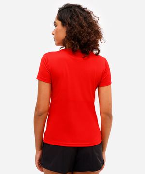blusa feminina básica manga curta esportiva ace vermelha