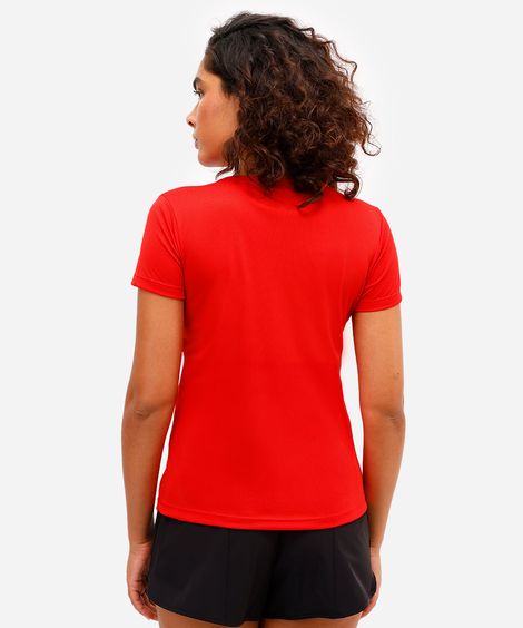 blusa feminina básica manga curta esportiva vermelha