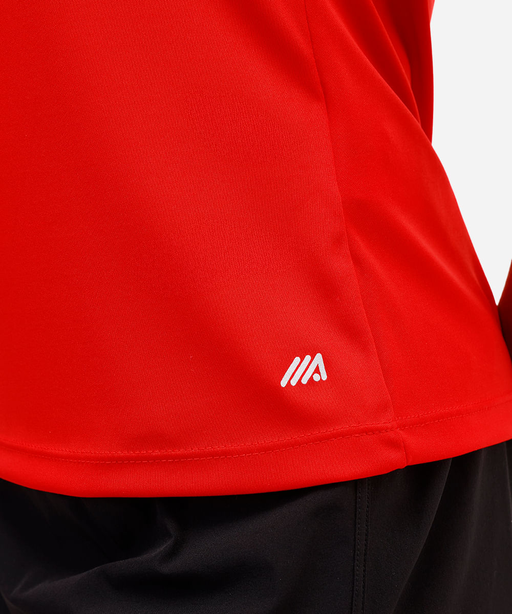blusa feminina básica manga curta esportiva vermelha