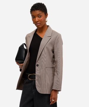 blazer feminino de alfaiataria marrom