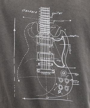 camiseta masculina de algodão guitarra estonada cinza