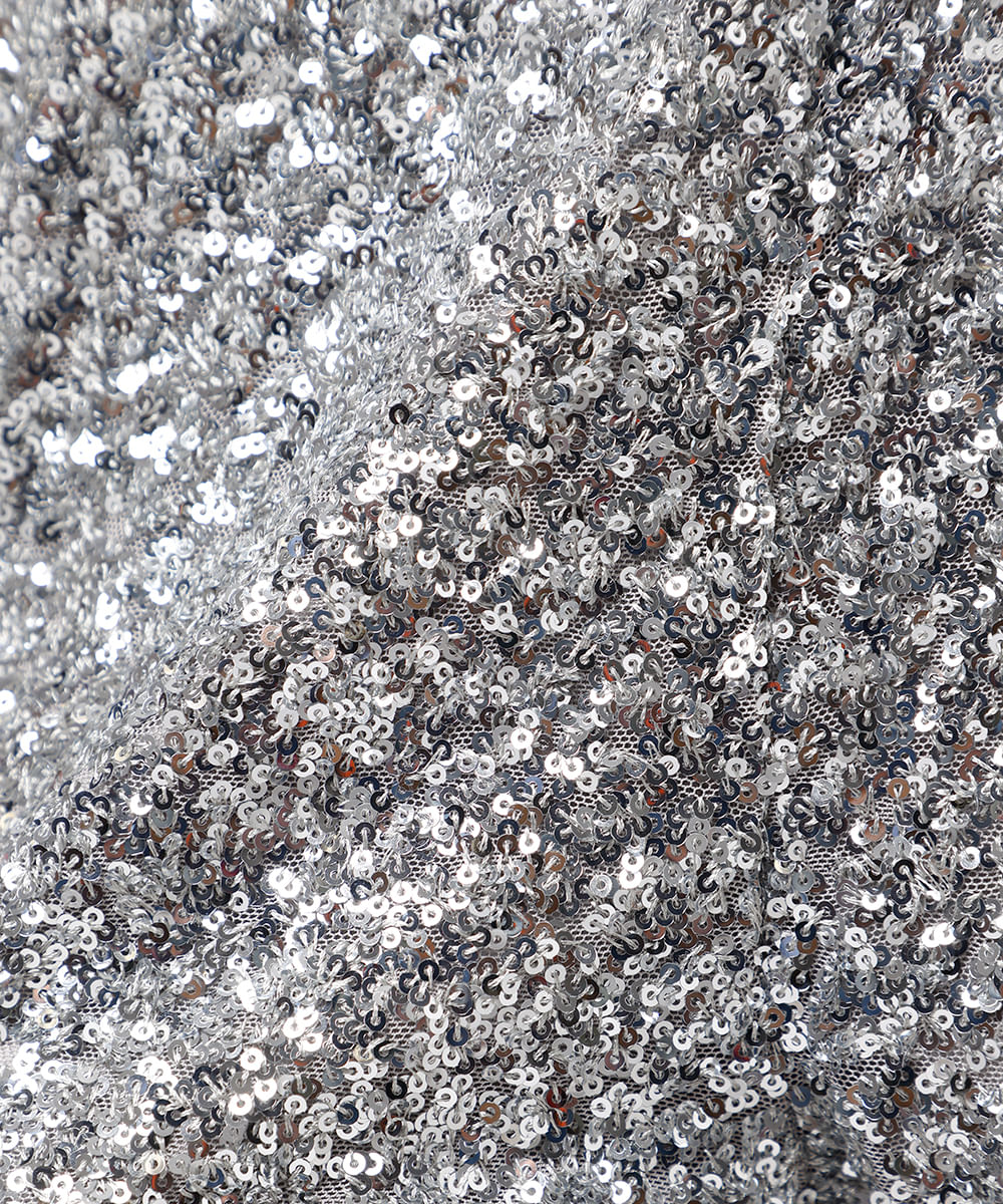 short feminino de paetê cós contrastante mindset - prata