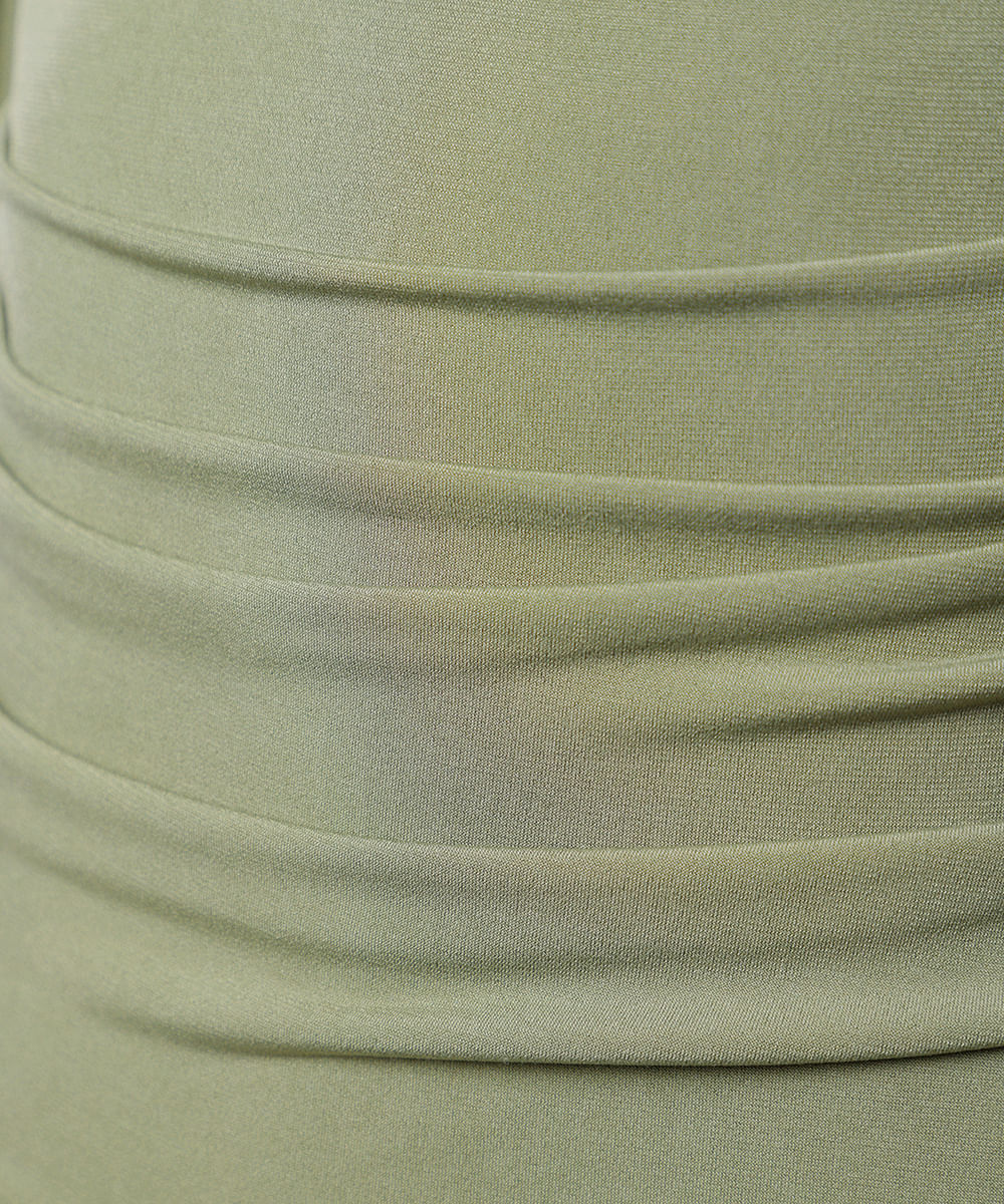 vestido curto feminino franzido com amarração mindset verde